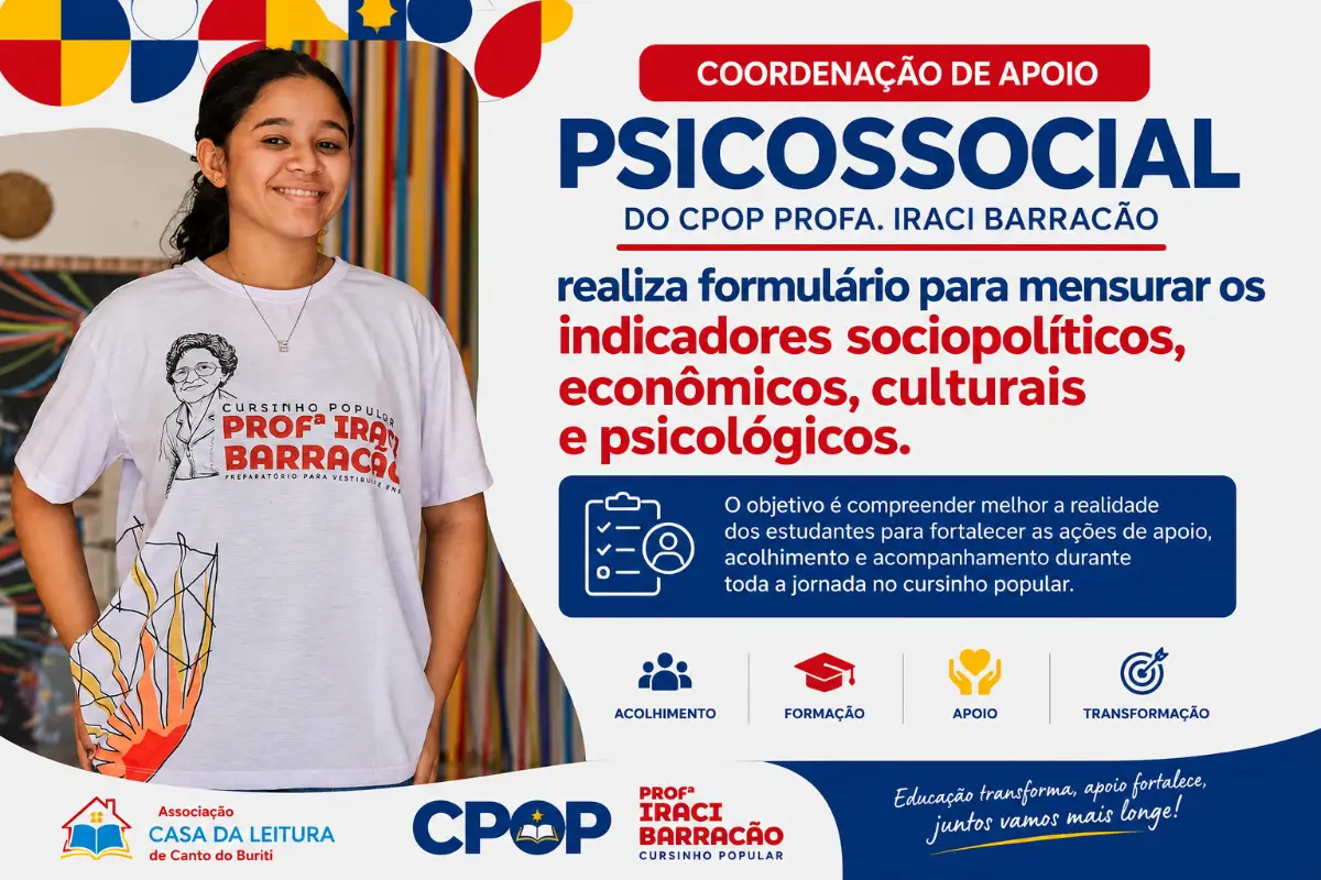Coordenação de Apoio Psicossocial do CPOP Profa. Iraci Barracão realiza diagnóstico do perfil dos estudantes